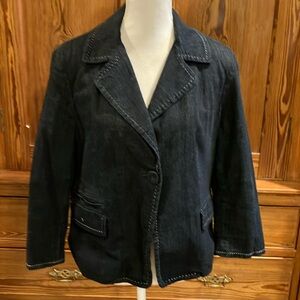 Talbots denim blazer jacket sz 14